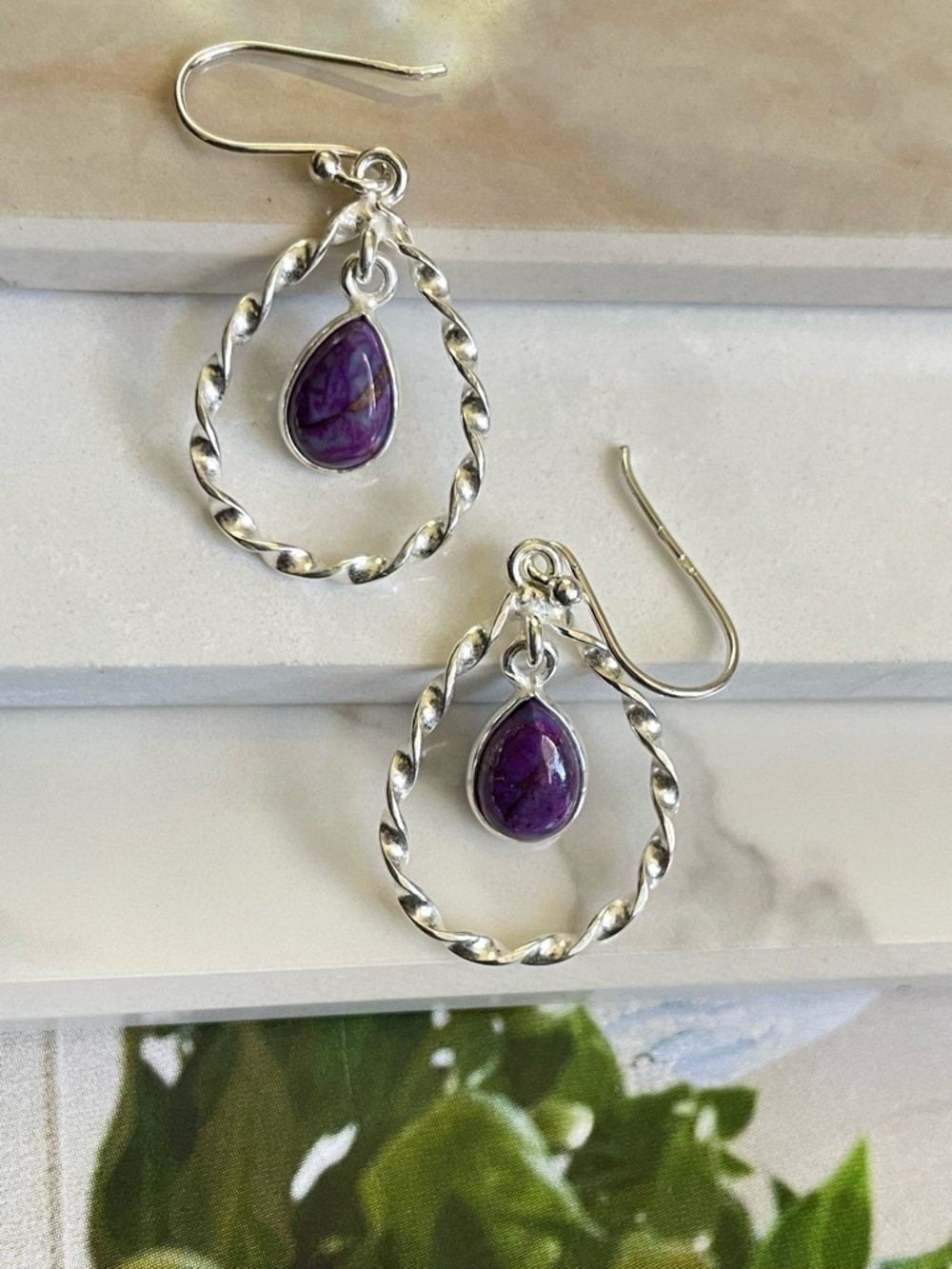 925 Sterling Silver, Mohave Turquoise Earrings! “BOHO”